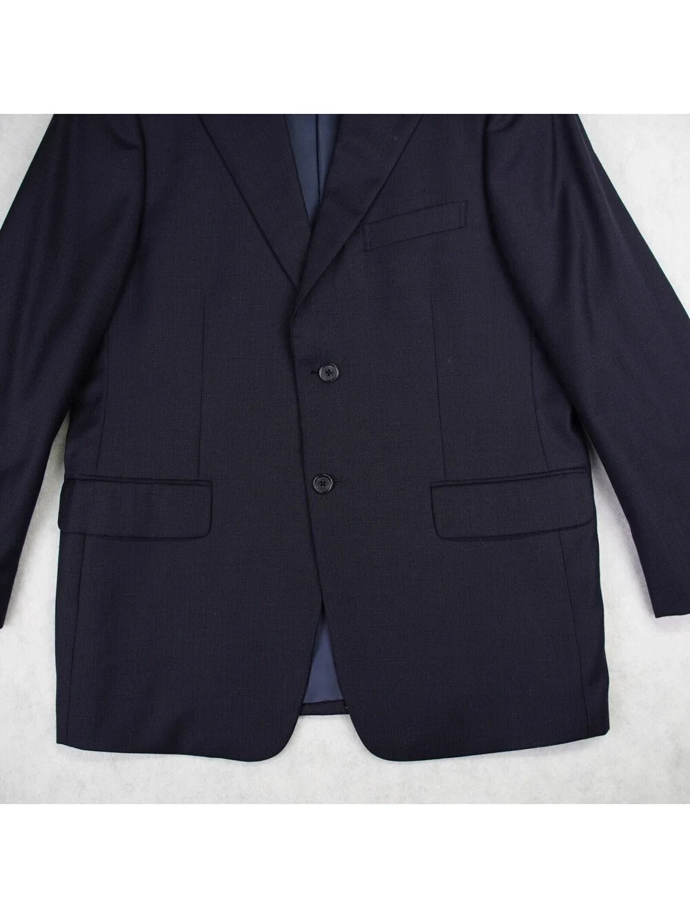 John W Nordstrom Loro Piana 120's Wool 2 Button Blazer Jacket Mens 42S Navy Flaw
